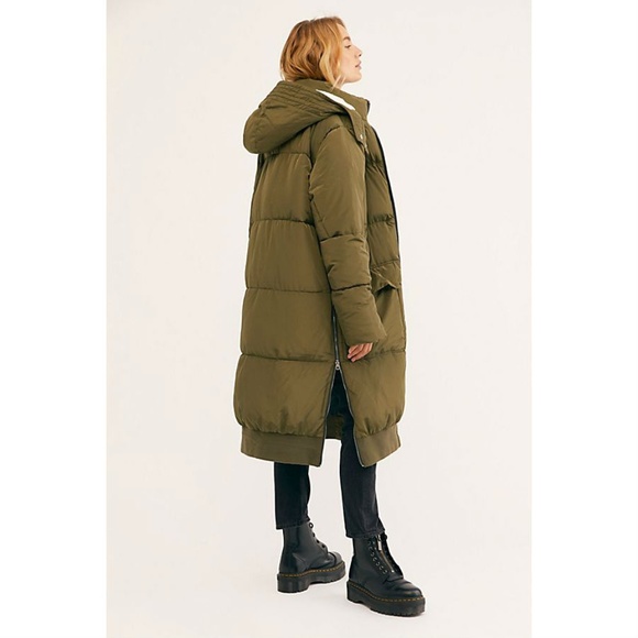 Free People Olive Oslo Puffer Coat 
